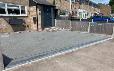 Silver blue granite Driveway