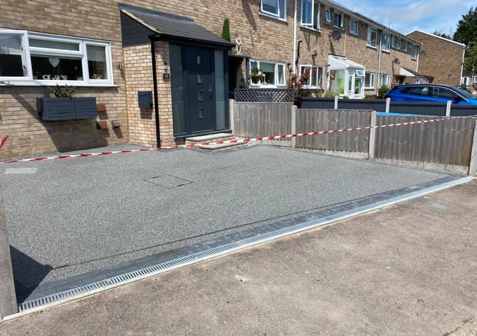 Silver blue granite Driveway